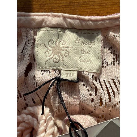 NWT Always the Sun Pink Lace Tunic Top‎ Cover Up Swim Beach Boho One Size Vacay - Picture 4 of 11